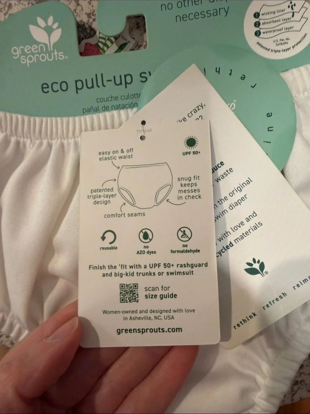 Green Sprouts Eco Pull-Up Swim Diaper in White